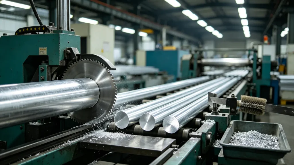 preparation of short aluminum billets for led aluminum channel extrusion
